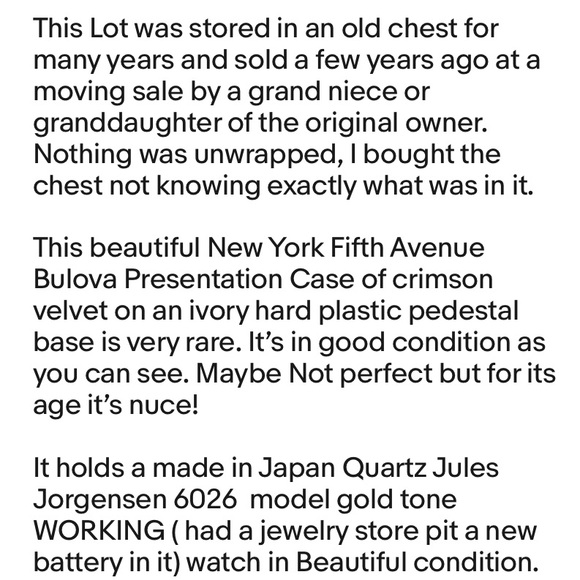 Jules Jorgensen vintage gold tone working battery powered watch & Bulova case. - Picture 11 of 13